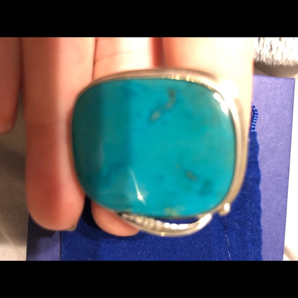 Stunning size 8 sterling silver turquoise ring - Picture 5 of 6